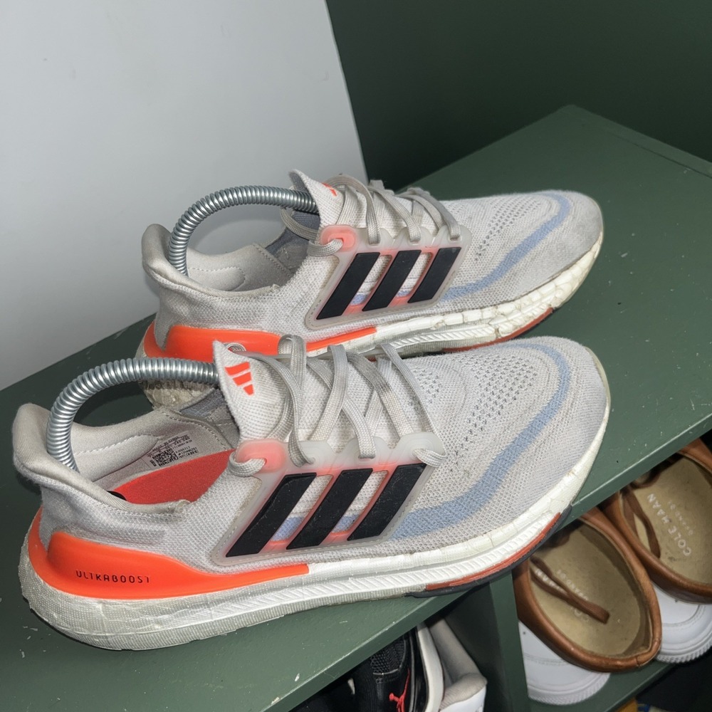 Adidas Ultraboost Light Womens 7.5 Running Shoes Sneakers‎ White/Black/Solar Red